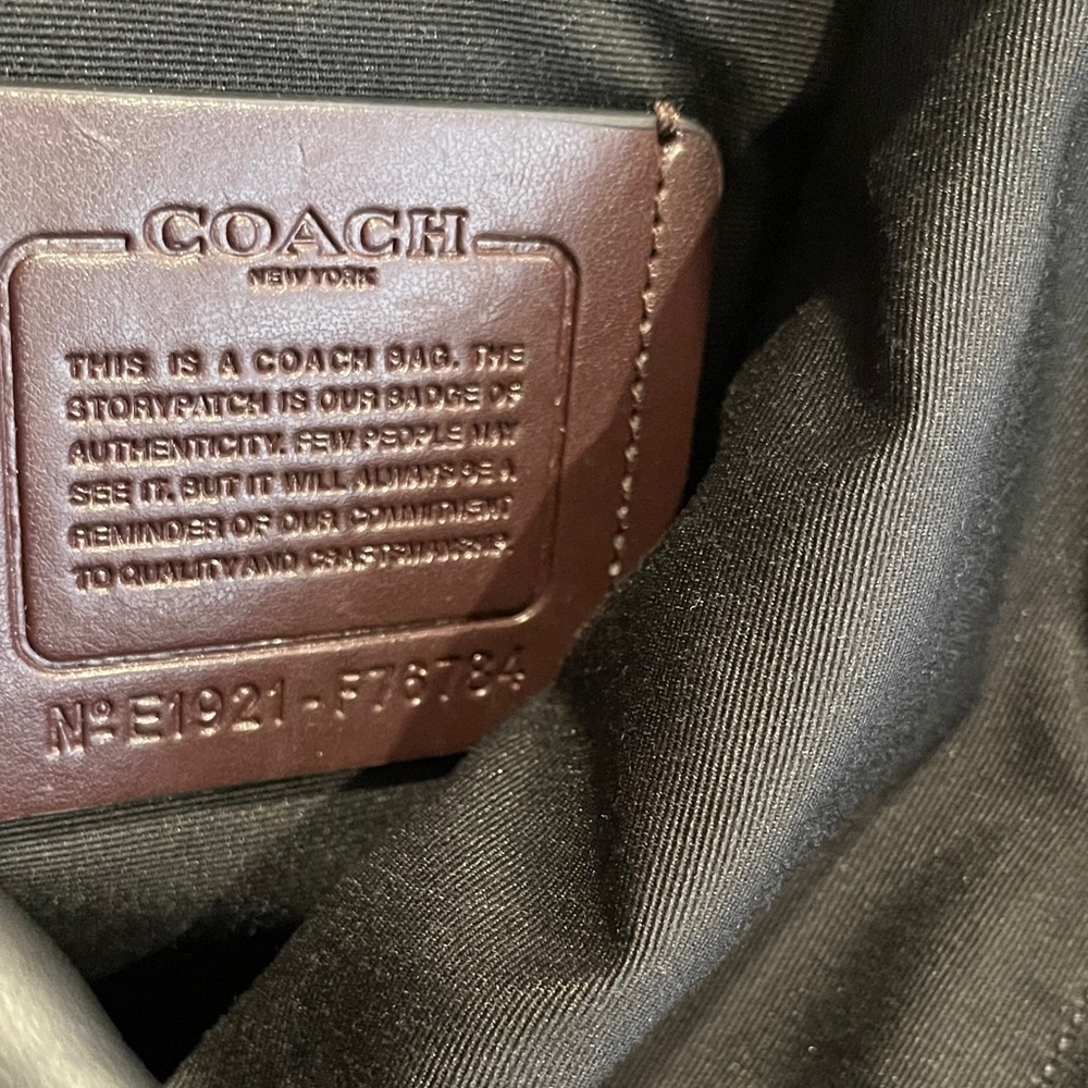 Coach Unisex Camo Drawstring Backpack in Red and Brown - Picture 6 of 8